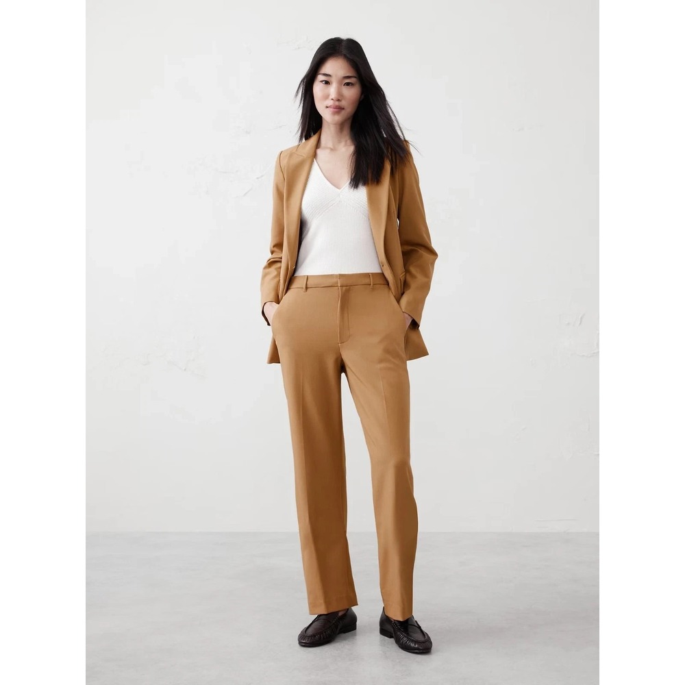 NEW Banana Republic Womens Straight Sculpted Stretch High Rise Trousers Pants 10